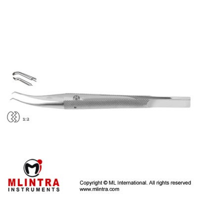 Girard Corneoscleral Forcep 1 x 2 Teeth with Tying Platform - For Right Hand Stainless Steel, 10.5 cm - 4" Tip Size 0.12 mm